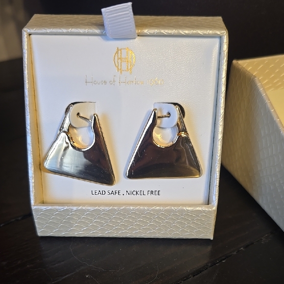 House of Harlow 1960 Jewelry - House of Harlow 1960 Gold Triangle Earrings